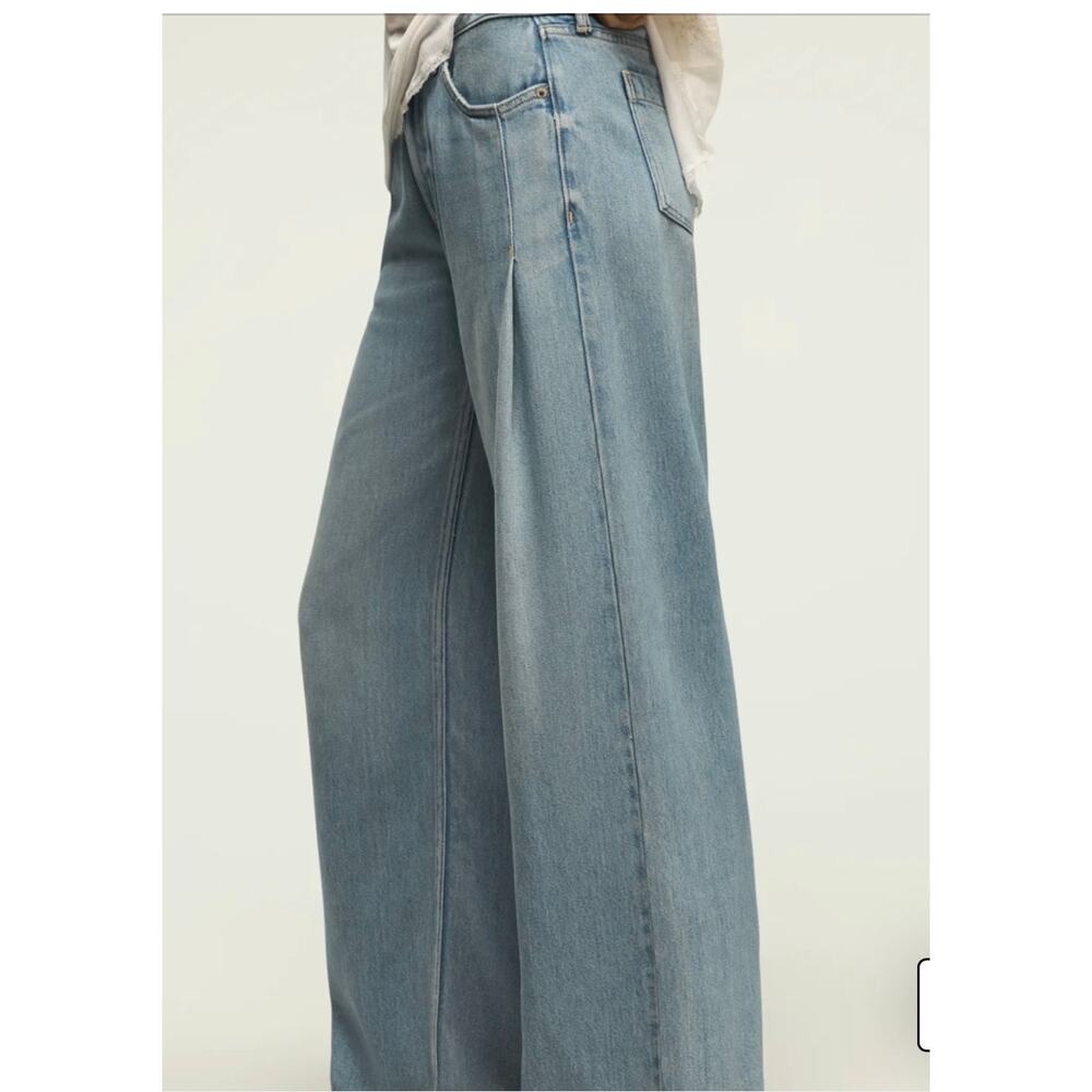 Lucky Brand Palazzo Wide Leg Jeans Women's Size 6/28 High Rise Light Wash - Picture 3 of 14